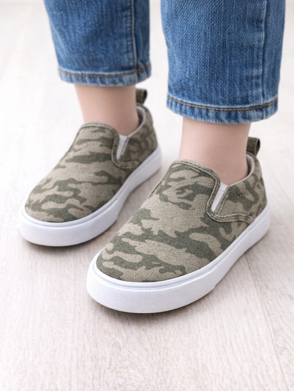 Gymboree Boys Camouflage Slip-On Sneakers – Size 4M - Summer Style Kids Shoes